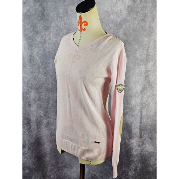 NWT $160 HORSEWARE IRELAND Platinum Womens S Linen Riding Sweater Dust Pink - Picture 3 of 12